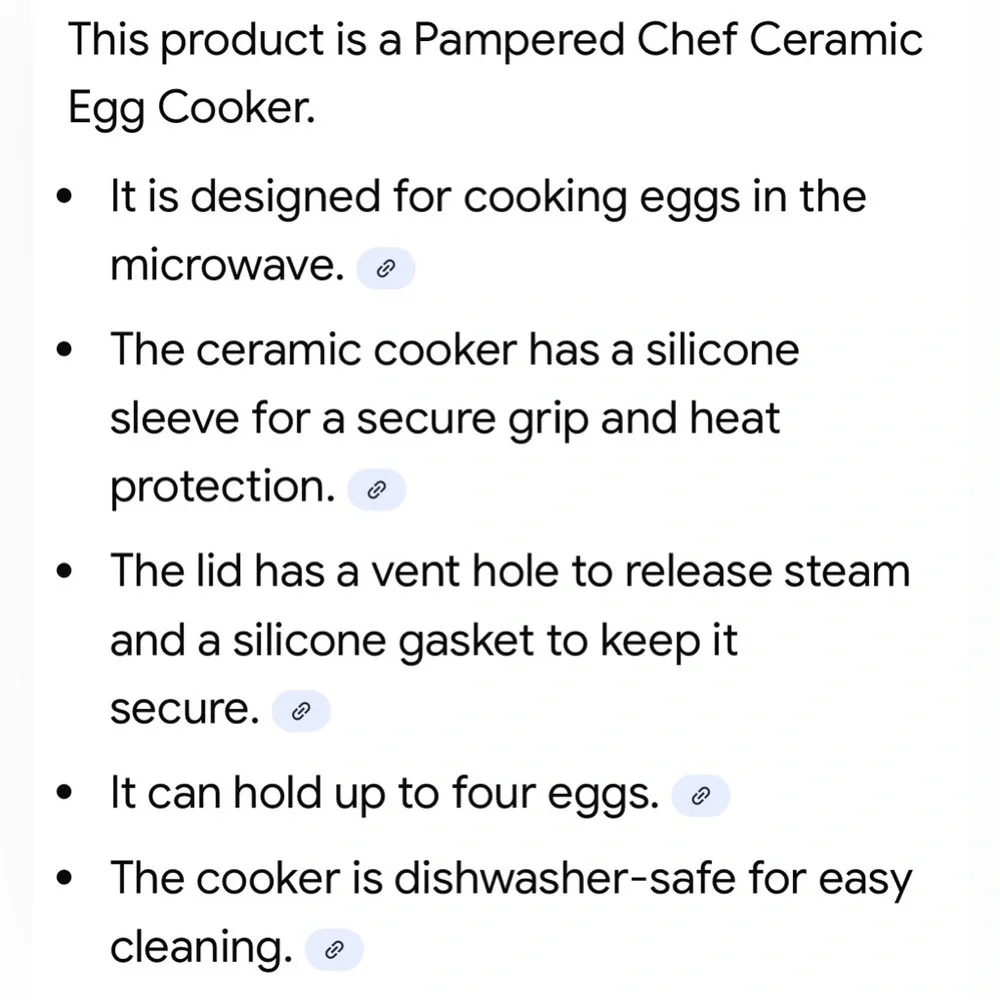 Pampered Chef Microwave Egg Cooker White Ceramic Mug with Gray Silicone Grip EUC